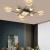 Lustra LED cu telecomanda si cristal MISEL 168W, 9 Elemente, lumina Rece/Calda/Neutra, Dimabila, Negru Auriu ModernLight Concept