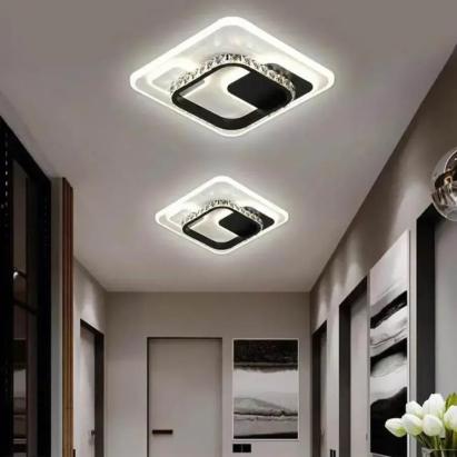 Lustra LED cu cristal ARIELLA 40W, Patrata, lumina Rece/Calda/Neutra, Negru ModernLight Concept