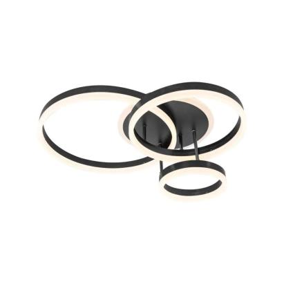 Lustra LED cu telecomanda LYRA 100W, 3 Cercuri, lumina Rece/Calda/Neutra, Dimabila, Negru ModernLight Concept
