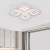 Lustra LED cu telecomanda si cristal LEILA RGB 79W, 4 Patrate, lumina Rece/Calda/Neutra, Dimabila, Alb Crom Lucios ModernLight Concept