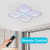 Lustra LED cu telecomanda si cristal LEILA RGB 79W, 4 Patrate, lumina Rece/Calda/Neutra, Dimabila, Alb Crom Lucios ModernLight Concept