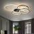 Lustra LED cu telecomanda KILLIAN 74W, 6 Cercuri, lumina Rece/Calda/Neutra, Dimabila, Negru Alb ModernLight Concept