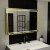 Oglinda LED Rectangulara, 120x80cm, Verite Royale Gold MotionGlow Marcello, Sistem Dezaburire, Ceas & Termometru, Dimabila ModernLight Concept