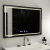 Oglinda LED Rectangulara, 100x80cm, Verite Majeste Noir MotionGlow Marcello, Sistem Dezaburire, Ceas & Termometru, Dimabila ModernLight Concept