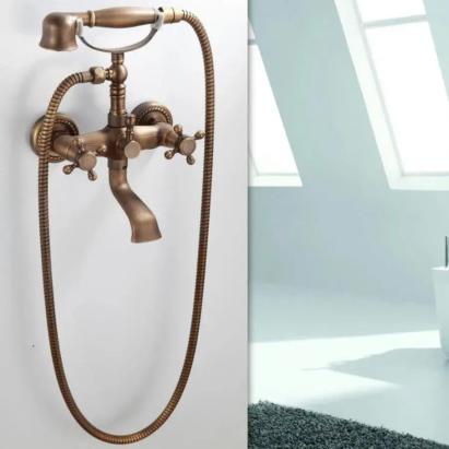 Baterie Dus cu Para si Furtun, Alama Sanitara, Bronz Antichizat, OD/2043 ModernLight Concept
