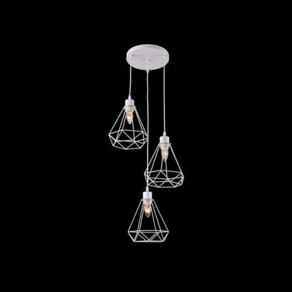 Lustra Forma Diamant, STRUKTUR, 3xE27, Alb, Metal ModernLight Concept