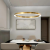 Lustra LED suspendata ANINA 33W, 1 Cerc, lumina Rece/Calda/Neutra, Dimabila, Auriu Lucios Alb, Inaltime Reglabila ModernLight Concept