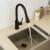 Baterie Bucatarie cu Dus Extractibil, Pipa cu Touch pentru Pornire/Oprire, Inox SUS304, Negru, CF/TOUCH/2 ModernLight Concept