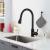 Baterie Bucatarie cu Dus Extractibil, Pipa cu Touch pentru Pornire/Oprire, Inox SUS304, Negru, CF/TOUCH/2 ModernLight Concept
