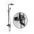 Coloana de dus, Inox, Para Patrata, Efect Ploaie, 3 Functii, Montare Pe Perete, Negru Satin, Accesorii Incluse, HS007 ModernLight Concept