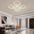 Lustra LED cu telecomanda si cristal LEILA 237W, 8 Patrate, lumina Rece/Calda/Neutra, Dimabila, Alb Crom Lucios ModernLight Concept