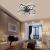 Lustra LED cu telecomanda GLORIOSA 150W, 5 Petale, lumina Rece/Calda/Neutra, Dimabila, Negru ModernLight Concept