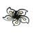 Lustra LED cu telecomanda GLORIOSA 150W, 5 Petale, lumina Rece/Calda/Neutra, Dimabila, Negru ModernLight Concept