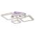 Lustra LED cu telecomanda si cristal NOVA RHOMBA RGB 60W, 4 Patrate, lumina Rece/Calda/Neutra, Dimabila, Crom Lucios ModernLight Concept