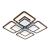 Lustra LED cu telecomanda SUSAN 77W, 4 Patrate, lumina Rece/Calda/Neutra, Dimabila, Negru ModernLight Concept