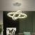 Lustra LED cu telecomanda si cristal PRISM LUMINIS 58W, 2 Cercuri, lumina Rece/Calda/Neutra, Dimabila, Argintiu, Inaltime Reglabila ModernLight Concept