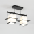 Lustra Clasica Aramis cu Lemn Abajur Patrat 2X E27 Alb Negru ModernLight Concept