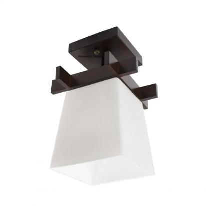 Lustra Cala, 1 x E27, Maro cu Alb, Lemn si Sticla ModernLight Concept