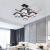 Lustra Clasica Aramis cu lemn, Abajur Patrat, 4 X Dulie E27, Alb / Negru ModernLight Concept