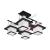 Lustra Clasica Aramis cu lemn, Abajur Patrat, 4 X Dulie E27, Alb / Negru ModernLight Concept