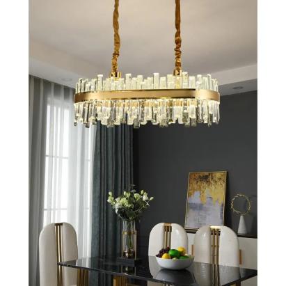 Candelabru LED Achim cu Telecomanda, 200W, Diametru 80cm, Auriu, Dimabil ModernLight Concept