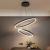 Lustra LED suspendata cu telecomanda CASIANA 69W, 2 Cercuri, lumina Rece/Calda/Neutra, Dimabila, Negru, Inaltime Reglabila ModernLight Concept