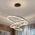Lustra LED suspendata cu telecomanda CASIANA 84W, 3 Cercuri, lumina Rece/Calda/Neutra, Dimabila, Negru, Inaltime Reglabila ModernLight Concept