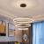 Lustra LED suspendata cu telecomanda CASIANA 84W, 3 Cercuri, lumina Rece/Calda/Neutra, Dimabila, Negru, Inaltime Reglabila ModernLight Concept