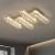 Lustra LED cu telecomanda si cristal PRISCILA 80W, 4 Elemente, Liniara, lumina Rece/Calda/Neutra, Dimabila, Crom Lucios ModernLight Concept