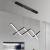Lustra LED suspendata cu telecomanda ZIGZAG 48W, lumina Rece/Calda/Neutra, Dimabila, Negru, Inaltime Reglabila ModernLight Concept