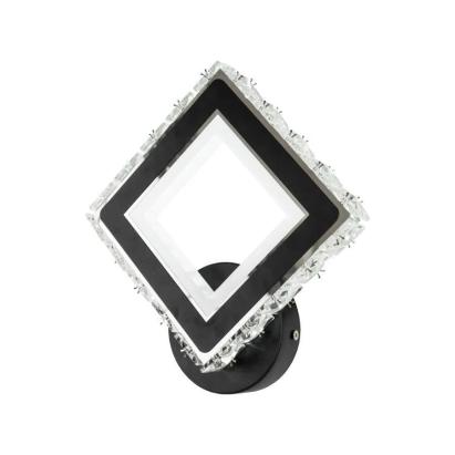 Aplica LED TERRANO cu Cristale, Patrat, 24W, Lumina Rece/Calda/Neutra, Negru & Inox ModernLight Concept