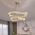 Lustra LED suspendata cu telecomanda si cristal MIA LATIFAH 70W, 2 Cercuri, lumina Rece/Calda/Neutra, Dimabila, Crom Lucios, Inaltime Reglabila ModernLight Concept