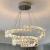Lustra LED suspendata cu telecomanda si cristal MIA LATIFAH 70W, 2 Cercuri, lumina Rece/Calda/Neutra, Dimabila, Crom Lucios, Inaltime Reglabila ModernLight Concept