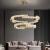 Lustra LED suspendata cu telecomanda si cristal MIA LATIFAH 70W, 2 Cercuri, lumina Rece/Calda/Neutra, Dimabila, Crom Lucios, Inaltime Reglabila ModernLight Concept