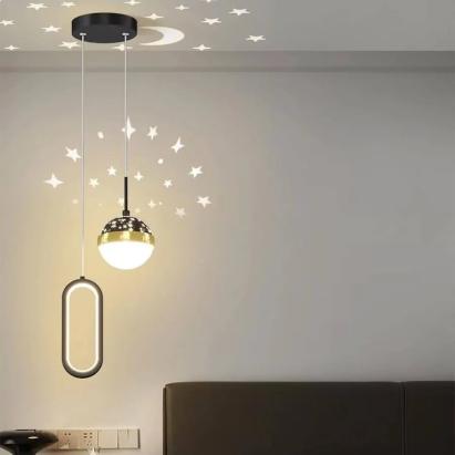 Lustra LED suspendata GILONA 42W, lumina Rece/Calda/Neutra, Negru ModernLight Concept