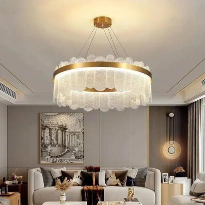 Candelabru LED cu Telecomanda Alonzo 93W Dimabil Diametru 60cm Auriu ModernLight Concept