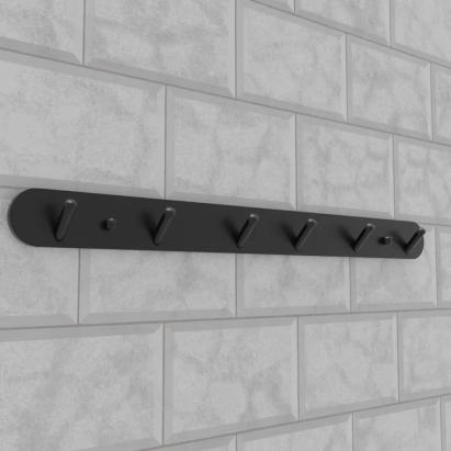 Suport Prosop si Accesorii Baie 45cm Aluminiu Negru ModernLight Concept
