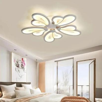 Lustra LED cu telecomanda BLOSSOM 69W, 5 Petale, lumina Rece/Calda/Neutra, Dimabila, Alb ModernLight Concept