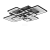 Lustra LED cu telecomanda ELLA 203W, 8 Patrate, lumina Rece/Calda/Neutra, Dimabila, Negru ModernLight Concept