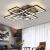 Lustra LED cu telecomanda ELLA 203W, 8 Patrate, lumina Rece/Calda/Neutra, Dimabila, Negru ModernLight Concept