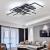 Lustra LED cu telecomanda ELLA 203W, 8 Patrate, lumina Rece/Calda/Neutra, Dimabila, Negru ModernLight Concept