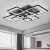 Lustra LED cu telecomanda ELLA 203W, 8 Patrate, lumina Rece/Calda/Neutra, Dimabila, Negru ModernLight Concept