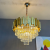 Candelabru Cristal BLOIS Eleganza, Diametru 49cm, 8x E14, Auriu Lucios, Inaltime Reglabila ModernLight Concept
