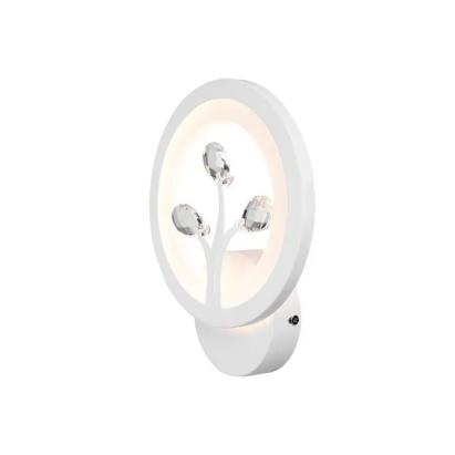 Aplica LED DAISY, 13W, Lumina Rece/Calda/Neutra, Alb cu Cristal ModernLight Concept