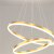 Lustra LED suspendata cu telecomanda ELIZABETH, 84W, 3 Cercuri, lumina Rece/Calda/Neutra, Dimabila, Auriu Lucios, Inaltime Reglabila ModernLight Concept