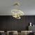 Lustra LED suspendata cu telecomanda ELIZABETH, 84W, 3 Cercuri, lumina Rece/Calda/Neutra, Dimabila, Auriu Lucios, Inaltime Reglabila ModernLight Concept