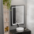 Oglinda LED Rectangulara, 60x80cm, Verite Majeste Noir Motion Glow Marcello, Sistem Dezaburire, Ceas & Termometru, Dimabila ModernLight Concept