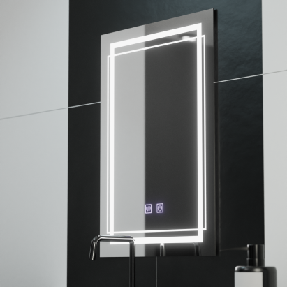 Oglinda LED Rectangulara, 50x70cm, Koven Touch, Sistem Dezaburire,Dimabila ModernLight Concept