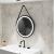 Oglinda LED Rotunda, 60cm, Celeste Majeste Noir Eleve MotionGlow Marcello, Sistem Dezaburire, Ceas & Termometru, Dimabila ModernLight Concept