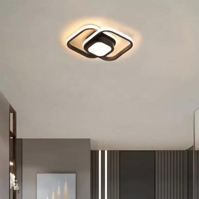 Lustra LED DUOFORM, 17W, 3 Patrate, lumina Rece/Calda/Neutra, Negru ModernLight Concept